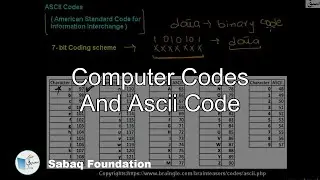 Computer Codes and ASCII Code, Computer Science Lecture | Sabaq.pk