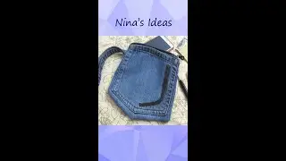 DIY Mini Bag Using Old Jeans In 10 Minutes  No Sew - Pocket Purse From Denim -  Old Jeans Crafts