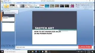 How To Set Paper Size A4 , A3 In Ms Power Point | In Tamil | Sketch Art