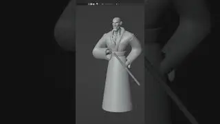 Самурай Джек в Блендер3д  #shorts  #3дмоделирование #3d #blender3d   #стрим #блендер  #скульптура