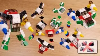 LEGO brick 5 vehicles combiner transformer robot tutorial Mega Fighter 