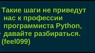 Такие шаги не приведут нас к профессии программиста Python, давайте разбираться.(feel099)