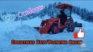 Kubota B2301 with Landpride SPL0560 snow pusher & 1560 back blade: Christmas Day Snow Plowing