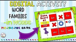 Word Families -in Words Tic-Tac-Toe Game | Phonics Games | Phonics Centers