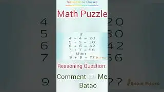 SSC /Railway Exam || math puzzle || reasoning for competitive exam #trendingshorts  #mathpuzzle