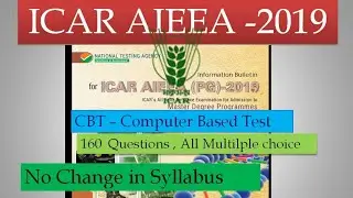 ICAR - AIEEA(PG) - 2019 @@  Computer Based (CBT) Syllabus ,and Exam date