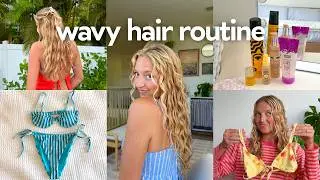 my perfect wavy hair routine: updated products, less diffusing, + new bikini haul!!!