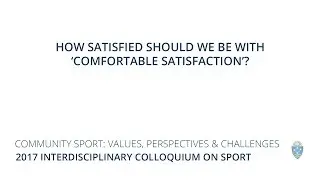 How satisfied should we be with ‘comfortable satisfaction’? - Anthony Crocker