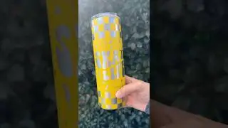 I engraved a 20oz skinny tumbler on the laser! #thunderlaser #makerflo