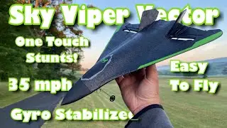 Sky Viper Vector RC Stunt Plane Unboxing & Review - 35 MPH!!/4 Channel with Gyro Stabilization
