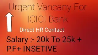 Urgent vacancy for ICICI Bank #HR_Arvind_Gupta #jobs2022