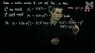 Raw and Central Moments of a Random Variable