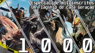 Caçando um FLAGSHIP de TODAS AS GERAÇÕES de MONSTER HUNTER do MH 1 ao MH Wilds - ESPECIAL DE 1K