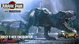 JURASSIC PARK (1993) | The T-Rex Encounter Scene 4K UHD