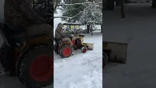 My vintage J.I. CASE 446 Lawn & Garden Tractor plowing snow