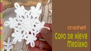 3-ROW Crochet MEDIUM snowflake for wall hanging with branch ❄️ Tejiendo Peru