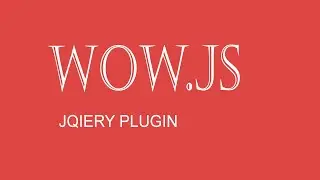 Animation Effect on Our Website || with jQuery plugin || wow.js