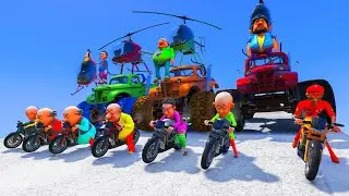 Motu Patlu Impossible Helicopter And Monster Truck Ramp Challenge In Gta 5