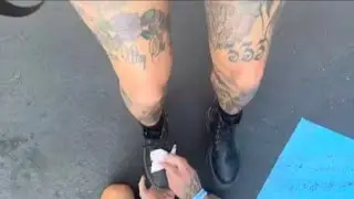 Polishing Goddess Cleo’s Boots at the Oktoberfest, in Mount Angel, OR!