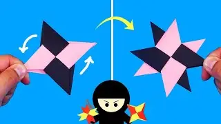 Transforming Double Origami Ninja Star / How To Make a Paper Ninja Star - Shuriken
