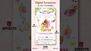 Happy Birthday Invitation E-Card || Whatsapp Birthday Invitation Card 2024 || KC Effects