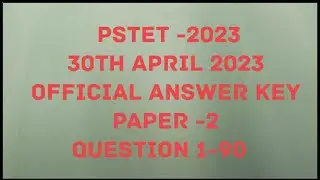 PSTET PAPER 2 official answer key 30 April 2023 @simraneducom5004