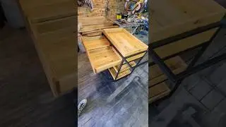 Телега #2 из дуба с выдвижными ящиками для Джани-Ресторани #столярка #top  #ресторан #loft #design