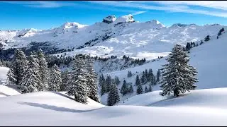 Beautiful snowy landscapes with relaxing music