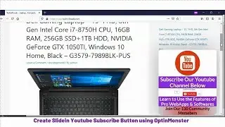 Create Slidein Youtube Subscribe Button using OptinMonster
