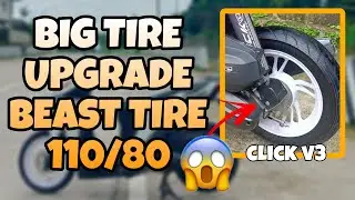 BEAST TIRE FOR HONDA CLICK V3 INSTALLATION (110/80) || BIG TIRE 🔥