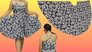 EASY CUTTING DIY CROSS BACK STRAP BALOON DRESS