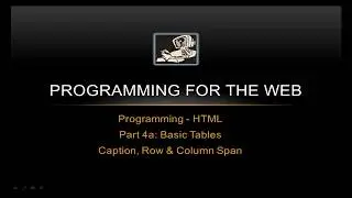 Table Attributes, Captions, Row and Column Span - Programming for the Web