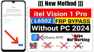 itel vision 1 pro frp bypass 2024 without pc Apps Not Working New Method