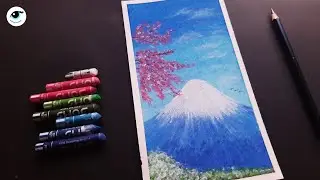 Mountain View 🗻 | Oil Pastel Drawing For Beginners - step by step