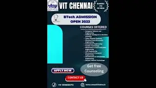 VIT Chennai || Btech Admission open 2023 || top btech college in bangalore