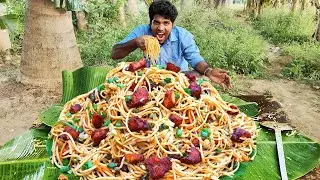 Restaurant Style Chicken Noodles Recipe || COOKING AND EATING IN VILLAGE