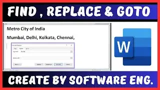Find Replace and Goto Command in Ms Word in Hindi