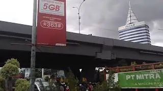 Demo buruh di fly over Makassar