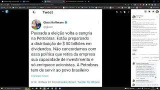 Gleise já começou a falar !@#$% sobre a Petrobras.