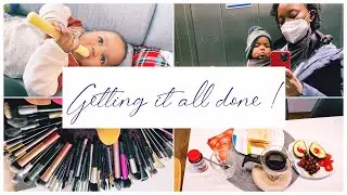 GET IT ALL DONE WITH ME |MOM LIFE |EXTREME MAKEUP CLEAN WITH ME 2023 | CLEANING SPONGES & BRUSHES