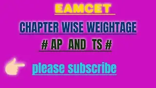 Weightage   chapter wise math EAMCET || AP  AND TS ||