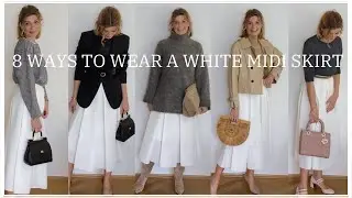 8 WAYS TO WEAR A WHITE MIDI SKIRT (what to wear with a white midi skirt)