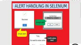 ALERTS HANDLING IN SELENIUM WEBDRIVER JAVA | ALERTS IN SELENIUM | ALERTS METHODS IN SELENIUM