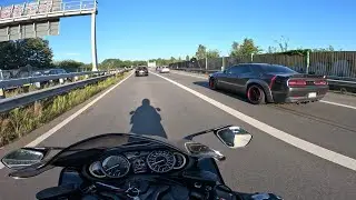 Suzuki Hayabusa 2022 Better than the rest /Accelerations with Akrapovic exhaust sound and busy roads