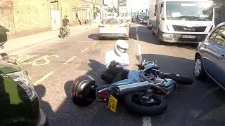 CycleDick Knocks Over Biker and Walks Off...!!!