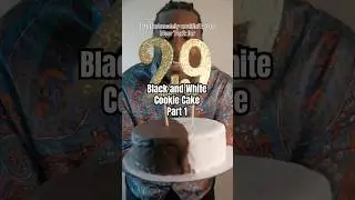 Black and white cookie cake part 1! #cookiecake #poundcake
