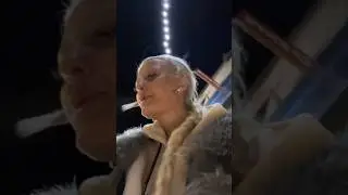 Blonde girl smoking spitting public