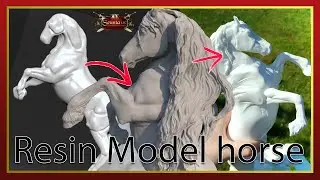 Resin Model Horse - Friesian Timelapse // 3D sculpt to resin cast