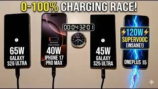 Charging speed test! S26 Ultra vs iPhone 17 Pro Max vs S25 Ultra vs Oneplus 15