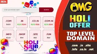 HOLI OFFER 😱 Domain Offer 2024 | Cheapest Domain | Top Level Domain Offer - .com .in .net